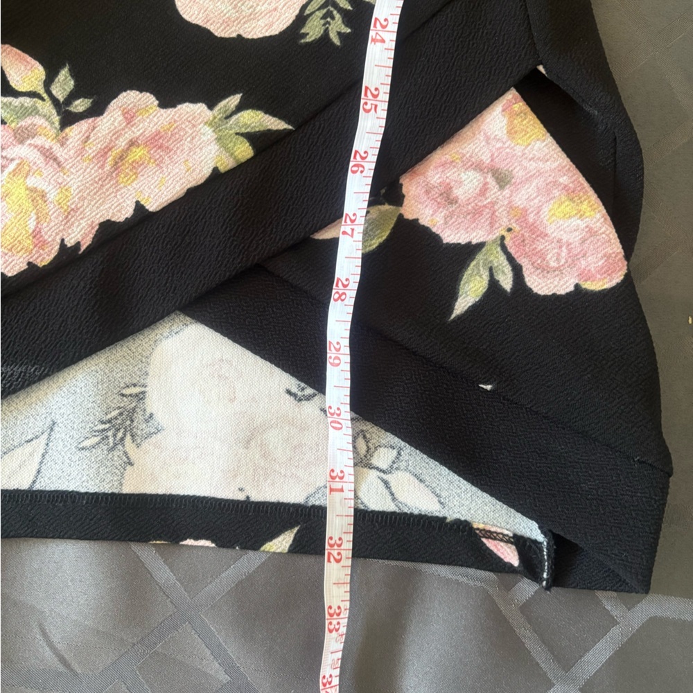 Almost Famous Black Floral Wrap Dress Medium - Picture 9 of 10